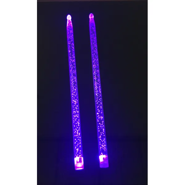 타악기스틱 드럼 드럼스틱 5A불빛나는 형광 북채 전자드럼 발광 무대 연기 드럼세트 막대, T09-거품 타입무광 극력 한쌍-보라색 단광