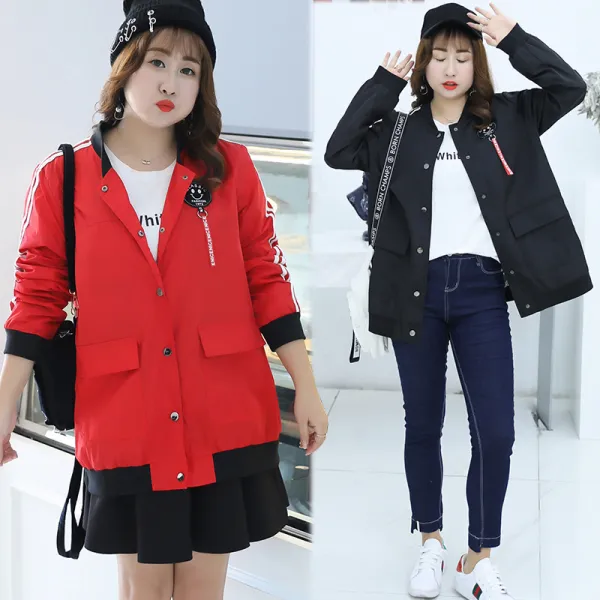  마이제네럴 여성 봄 가을 캐주얼 자켓 블루종 빅사이즈 여자 재킷 점퍼