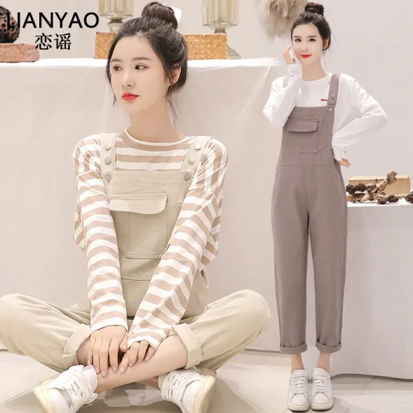 싱푸리 여성바지 청 멜빵바지 점프수트 커플 캠핑룩 개강룩 시밀러룩
