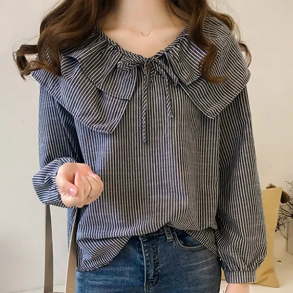 엘레스 루즈핏 긴팔 블라우스 A-006