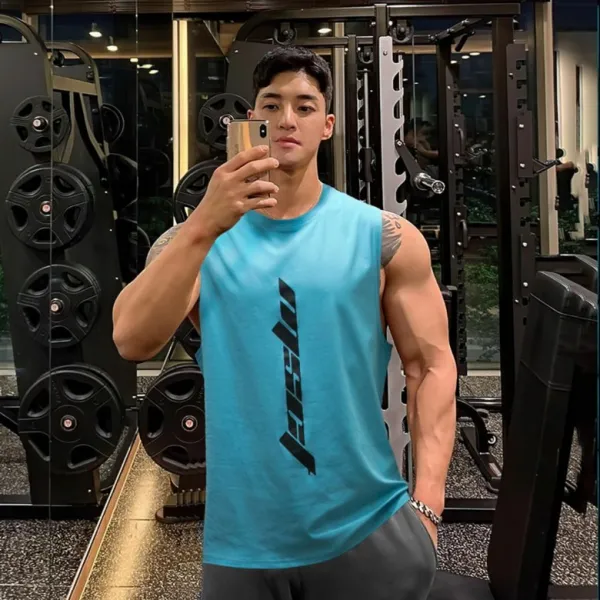 헬스장 남자민소매 헬스장조끼 남성 체육관 훈련조끼 느슨한 스포츠 티셔츠 옷 스포츠조끼