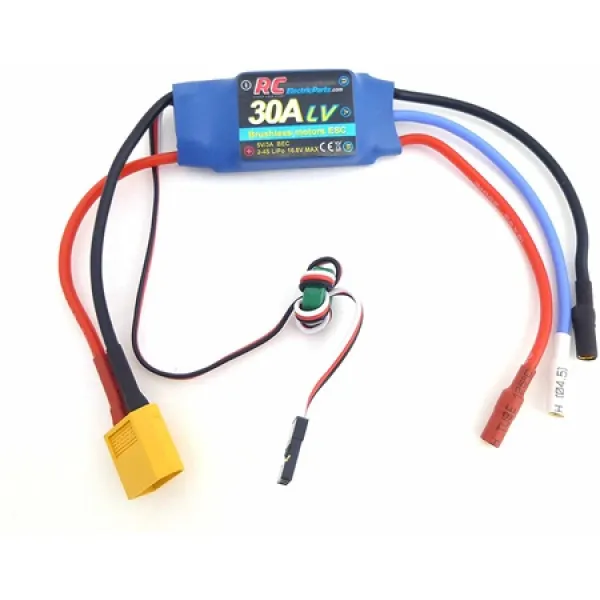 RC Electric Parts 30a rc 브러시리스 모터 전기 속도 컨트롤러 esc 3abec(xt60 3.5mm 탄환 플러그 포함), 상세 설명 참조0, One Color