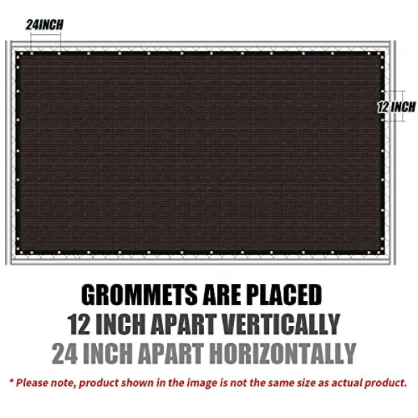 amgo custom 8 'x 46'갈색 울타리 개인 정보 보호 스크린 바람막이 구속력이있는 Grommets 상업 및 주거용 90 % 차단 케 (8' x 46' Brown), 8' x 46', Brown