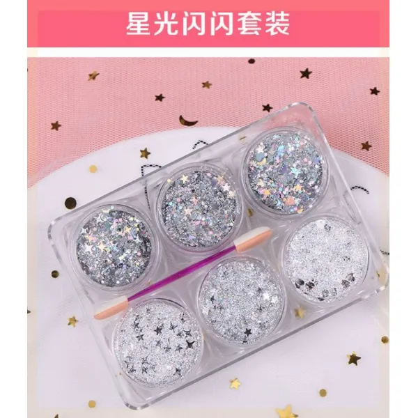 힘내보자 섀도우메이크업 신부 화장함 반짝이 눈물이 맺힌 컬러 청신 눈초리 클리터 젤 타입 크림이다 섀도우팁 인터넷에 접속함, 별빛 반짝이  （12 ）