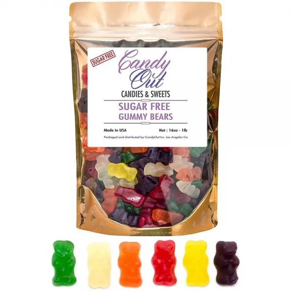 CandyOut 사탕발림 곰인형 사탕무당 1파운드 Gummy Bears Sugar Free Candy 1 Pound