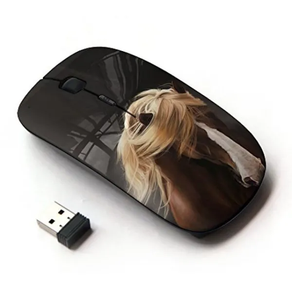 Kawaiimouse 옵티컬 2.4g 무선 마우스 갈기 말 머리 황금 갈색 애완 동물 회색 본상품선택 본상품선택