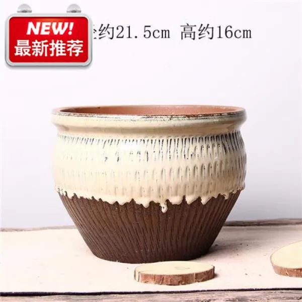 거친 누런색 도기 깡통 큰사이즈 라지 다육 배기 클래식 4월3E0일 발 다함, 2개 골을 터뜨렸다 두 귀 깡통 엘로