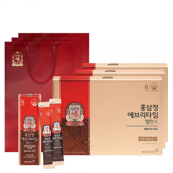 정관장 홍삼정 에브리타임 밸런스 20포(3세트) + 쇼핑백, 10ml, 60포