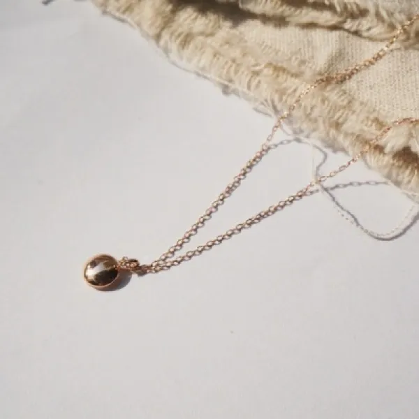 [녹다] 14k gold small circle necklace 옐로우골드