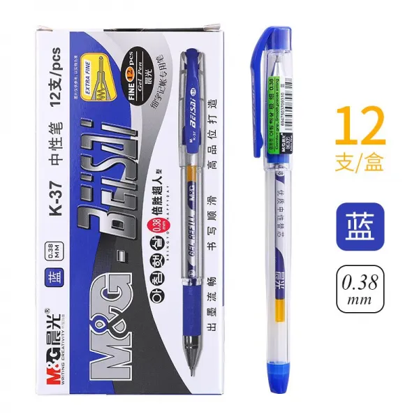 신광 문구 중성펜 038MM 학생 근래 모빌 그림물 재무 세자 장부에 기입함 사용 싸인펜 블랙 블루 레드, K37 블루 12즈