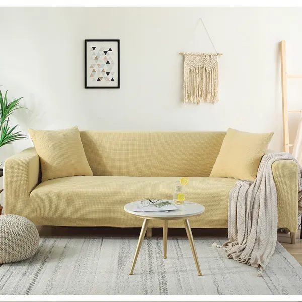 Mar.22 13번 스판 가죽 소파 커버 올인원 만능 고양이 잡기 범용 Ins 스타일 소파 패드게포를 발표하다z 밀밭. 레몬 옐 로 우.