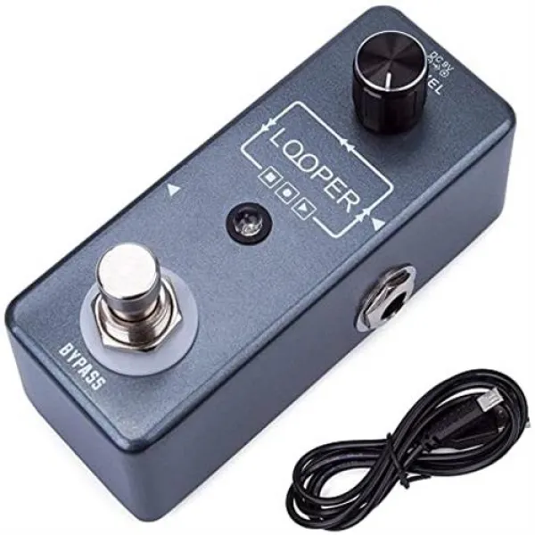 EXCLVEA 멀티 이펙트 프로세서는 USB 케이블 10 분간 녹화 미니 루프 일렉트릭 기타 효과 페달 트루 바이 패스 루퍼를 오버 더