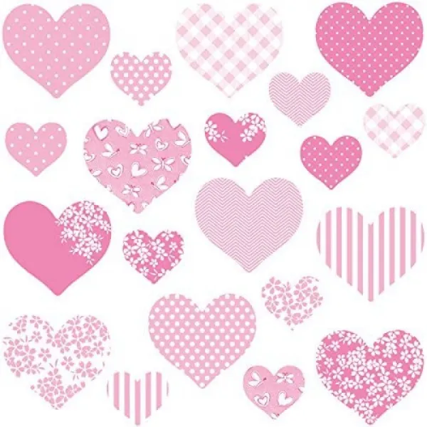 집착 D Cor® 하트 스티커 무로 / 스티커 컬렉션 Multipinkhearts Hart.4 화려한 이동식 비닐 멀티 컬