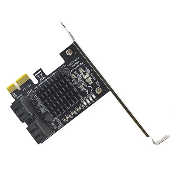 AFBEST Pci E 어댑터 4 포트 Sata 3.0-Pcie X1 Gen3 확장 카드 3 Iii Pci-E 표현하다 변환기 Asm1064, 검정