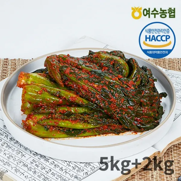 여수농협 여수돌산 갓김치5kg+갓김치2kg, 단품