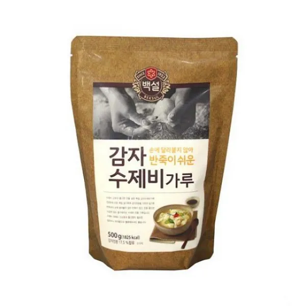 윤성커뮤니케이션 CJ백설 감자수제비가루500g 밀가루 박력 중력 찰 부침 수제비, 1