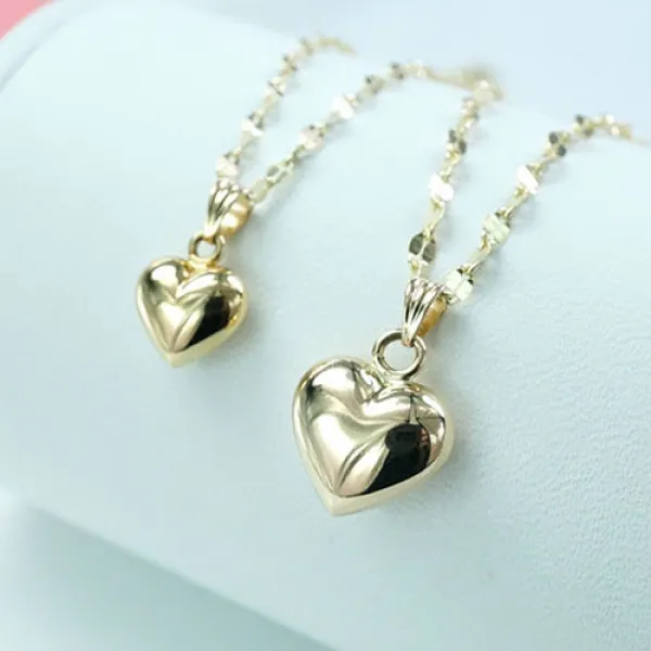 릴리앤코 하트통통 14k 목걸이 9mm 12mm