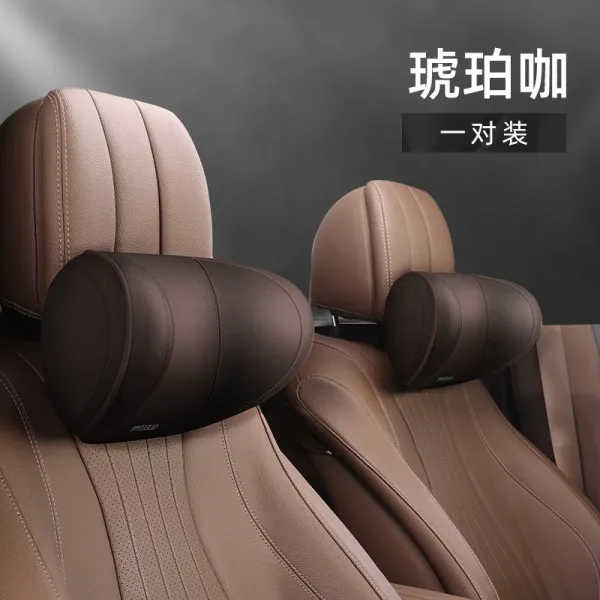 자동차 항공 좌석 헤드 베개 목 베개 베개 Maybach 자동차 베개 메모리 폼 자동차 쌍의 자동차 용품, 일등석 머리 받침 쌍 팩-앰버 커피