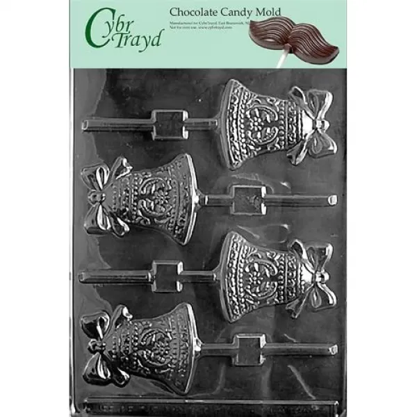 Cybrtrayd의 독점적 인 Cybrtrayd W008 Bell Lolly 초콜릿 캔디 금형 판권 소유 초콜릿 성형 지침 (Chocolate Mold), Chocolate Mold