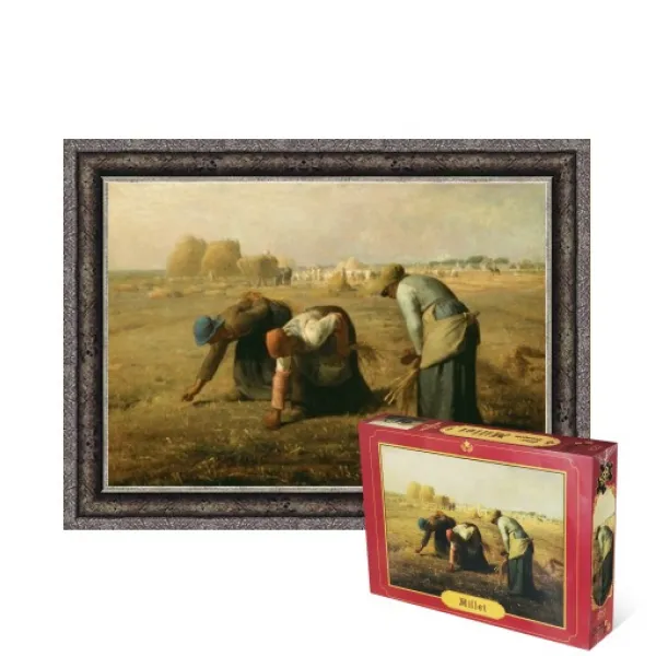 퍼즐피플 직소퍼즐 명화, 이삭줍기 500피스 액자포함(엔틱실버), 500p
