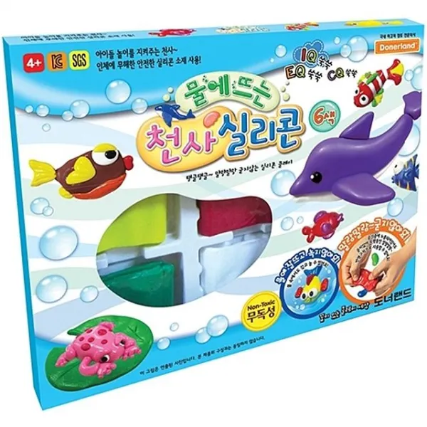 GW0399C40 6색세트 미니어쳐 물에뜨는 천사실리콘 액체괴물 만들기 물감 gm-02129 수수깡 모래 지점토 1박스24개 찰흙 미니어처