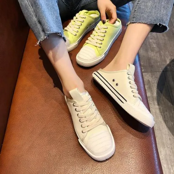 여성 블로퍼 뮬 슬리퍼 스니커즈 셸 머리 Baotou이 슬리퍼 여성의 신발 기사 번호 2019 여름 새로운 한국어 버전