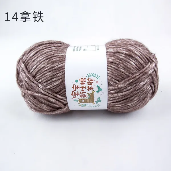 굿씽폭스 핸드드머플러 면 알파카 털 선 짜임단이다 목도리 핸드메이드 DIY 눈 연꽃 남자 친구 직접 짜다 재료 가방 일손을, 14 라떼눈 연꽃 （막강 팬덤 선 _
