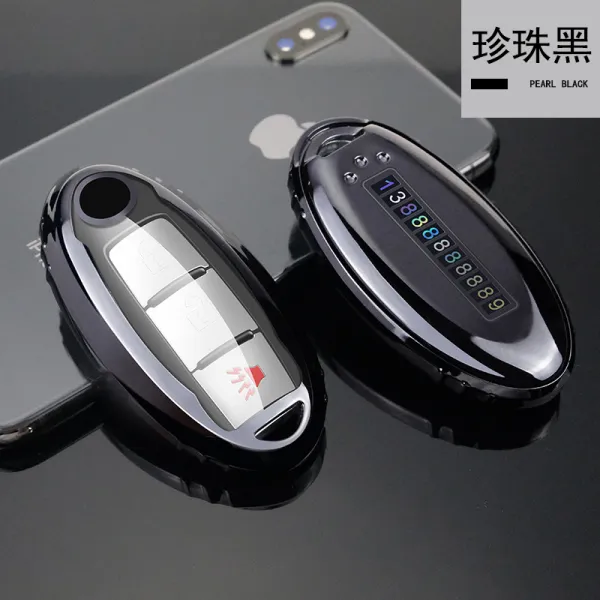 4april 경주장 적용 닛산 인피니티 분실 방지 넘버 백 커버 진주 블랙