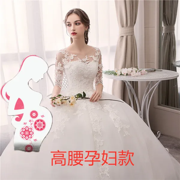 셀프웨딩드레스 가벼운 웨딩 드레스 2021 새로운 신부는 어깨 기질 큰 꼬리 높은 허리 간단한 분위기의
