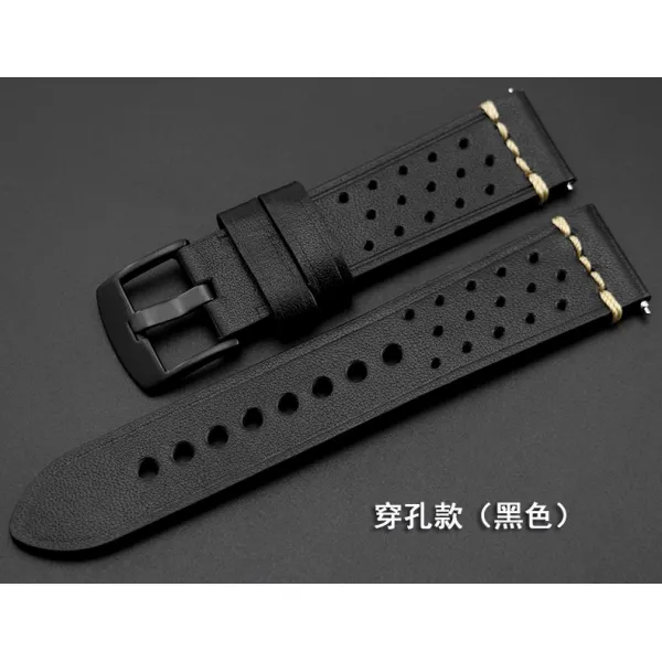오가죽시계 손목시계 있음 20MM 남자 워치시계줄 24 소가죽 22 대용함 정밀한 작업 덴소손토 미도 1757334852, 구멍을 뚫다 타입 (블랙 ) 24mm