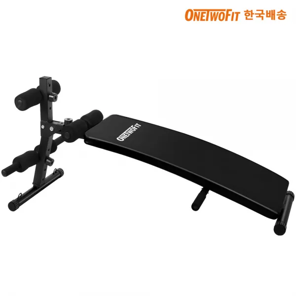 OneTwoFit 복근운동 스탠다드 싯업벤치 윗몸일으키기 접이형, 블랙