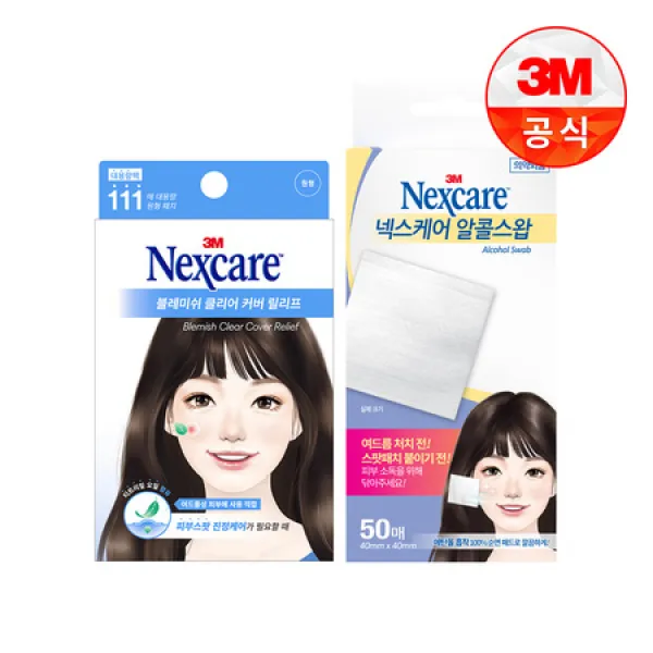 [멸치쇼핑]넥스케어 블레미쉬 클리어 커버 릴리프 111매 + 알콜스왑 50매