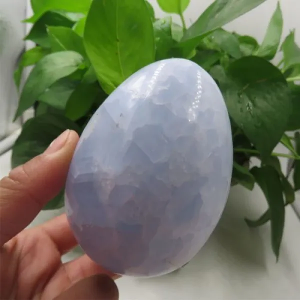 [해외] 491g AAA 천연 블루 Celestite 방해석 아쿠아 마린 크리스탈 에그 광물 표본 크리스탈 클러스터 Reiki 치유 홈 인테리어, 상세내용표시