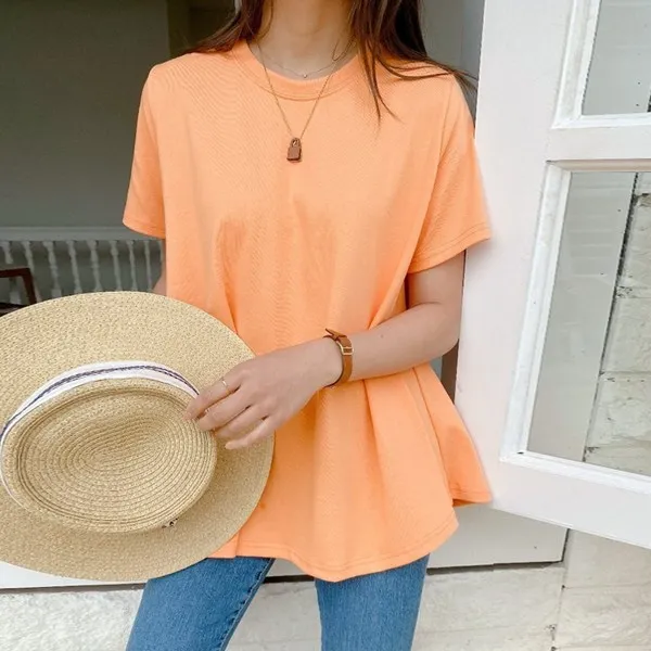 봉봉스토리 시절인연 티셔츠 A라인 후레아 체형커버 상의