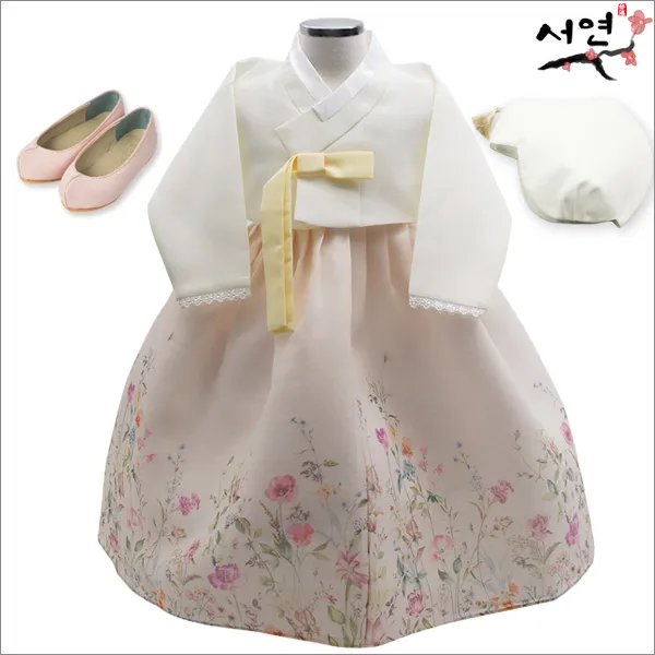 서연한복 HJ_9796 화연아이보리 백일부터 8세까지 여아한복 백일한복 돌복