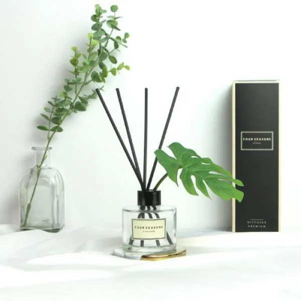 [바보사랑]포시즌 플라워 디퓨저 120ml 몬스테라, 블랙체리