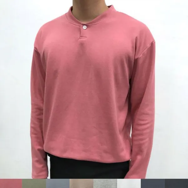 8월출시제품 원버튼 헨리넥 긴팔티셔츠isa1908-017-45C997