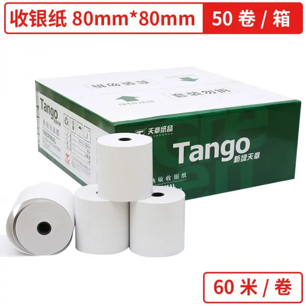 텐 장 (TANGO) 새 푸 른 천장 수 은 지 80 × 80mm 뜨 거 운 민 페 이 퍼 마 트 배달 미니 승차장 전표 기 열민지 60 미터 / 롤 50 통 / 박스, 상세페이지 참조