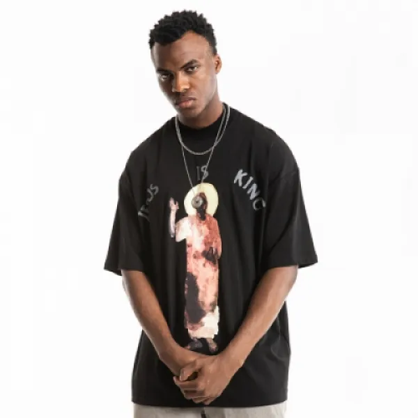 Made for u Kanye West Jesus Is King 시카고 한정 예수는 국왕 한담 힙합 반팔 티
