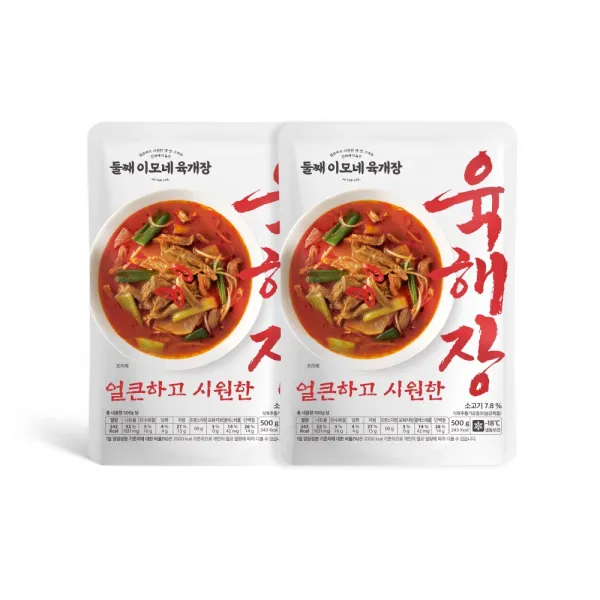 마켓프라이데이 둘째이모네 육해장 500g 2팩 육개장 밀키트 해장국, 단품