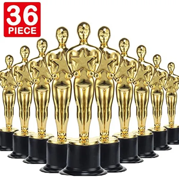 36 팩 골드 보너스 트로피 파티 호의 보너스 의식 테마 파티 생일 파티 영화의 밤 교실 상금 교실 상 사무실 경쟁 소년 소녀 청소년 및 성인 본상품 본상품