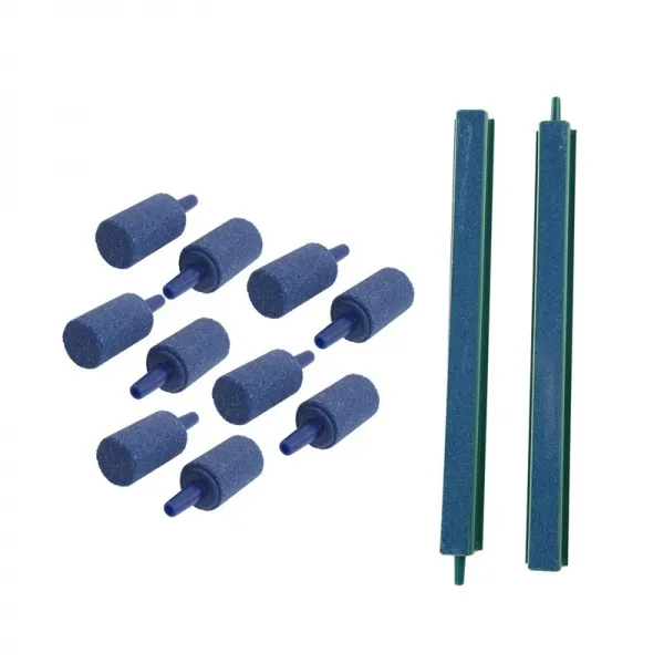 2 Pcs 물고기 탱크 공기 거품 폭기 막대 8 인치 녹색 파랑 And 10pcs 145mm X 25mm 무기물 거품 방출 수족관 공기 돌 Airsto 단일옵션선택개