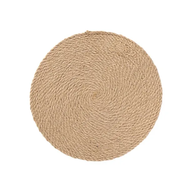 STK 부엌을위한 Handmade 자연적인 둥근 아마 밀짚에 의하여 길쌈되는 테이블 Placemats, 리넨, 갈색