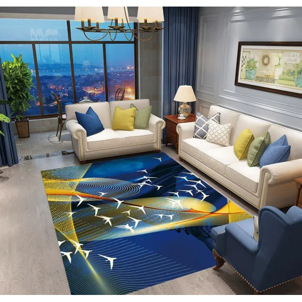 프린트 카페트 가정용 거실 탁자 깔개 침실 심플한 침대 머리 카페트 추상 시리즈 매트리스, 제비가 둥지로 돌아오다.