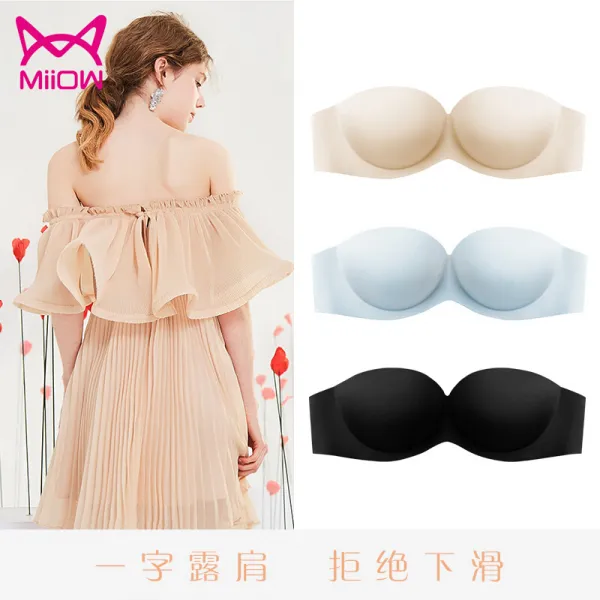 고양이인(MiOW) 스텔스 무어깨끈 문흉 여사 모여라 미끄럼 위에 토미 등 브래지어 무강권 속옷 W4722 검은색 C 컵