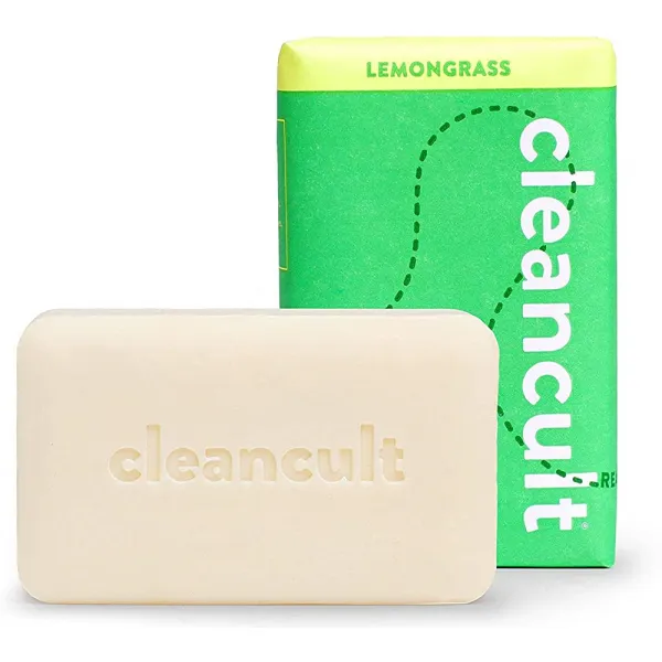 Cleancult Natural Soap Bar for Hands 몸과 얼굴 신선한 레몬 그라스 향 민감한 피부 안전 포뮬라 잔인성 없, 단일상품