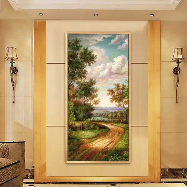 가온나래 시골길 풍경 전체수 집에서하는취미 보석 십자수, 60x110cm