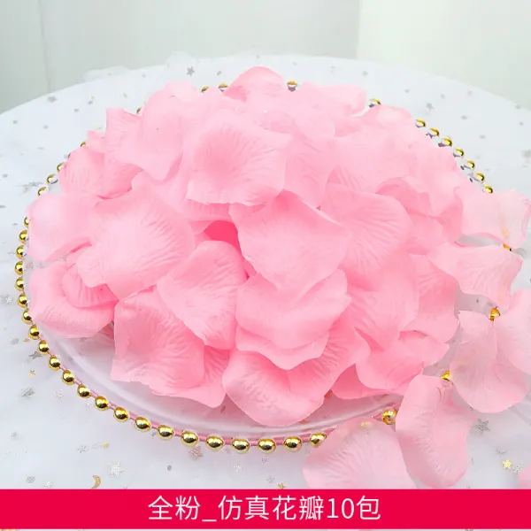 결혼식 웨딩 생일 장식 꽃잎 온정 로맨틱 포인트 부직포 만들기 방 꾸미기, 핑크 모방함 꽃잎 10포장