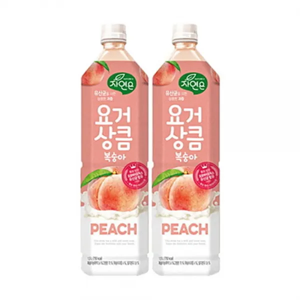 웅진 자연은 요거상큼 복숭아 1.5L (12펫) 무료배송, 단품