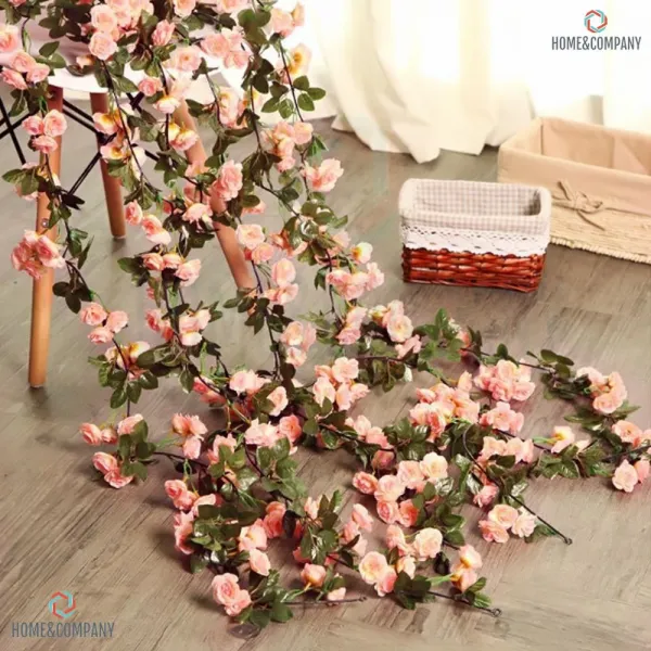 인테리어넝쿨 세송이 장미 조화 넝쿨 핑크 감성 인조넝쿨 담쟁이넝쿨 인조